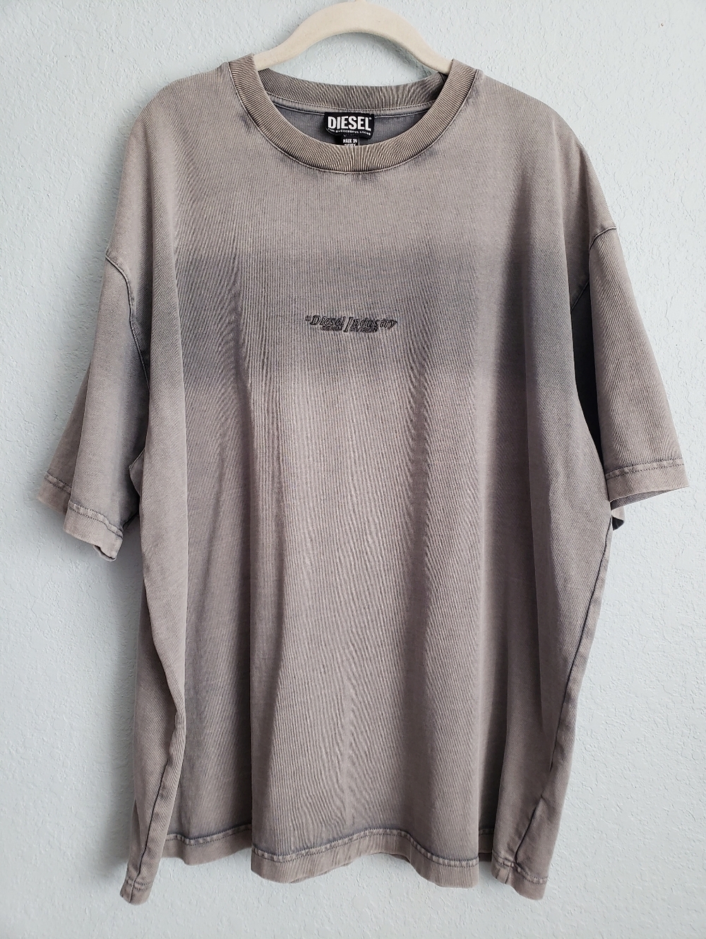 Diesel 100% Cotton Green Vintage Wash T-wash-C5 Round Neck Tee